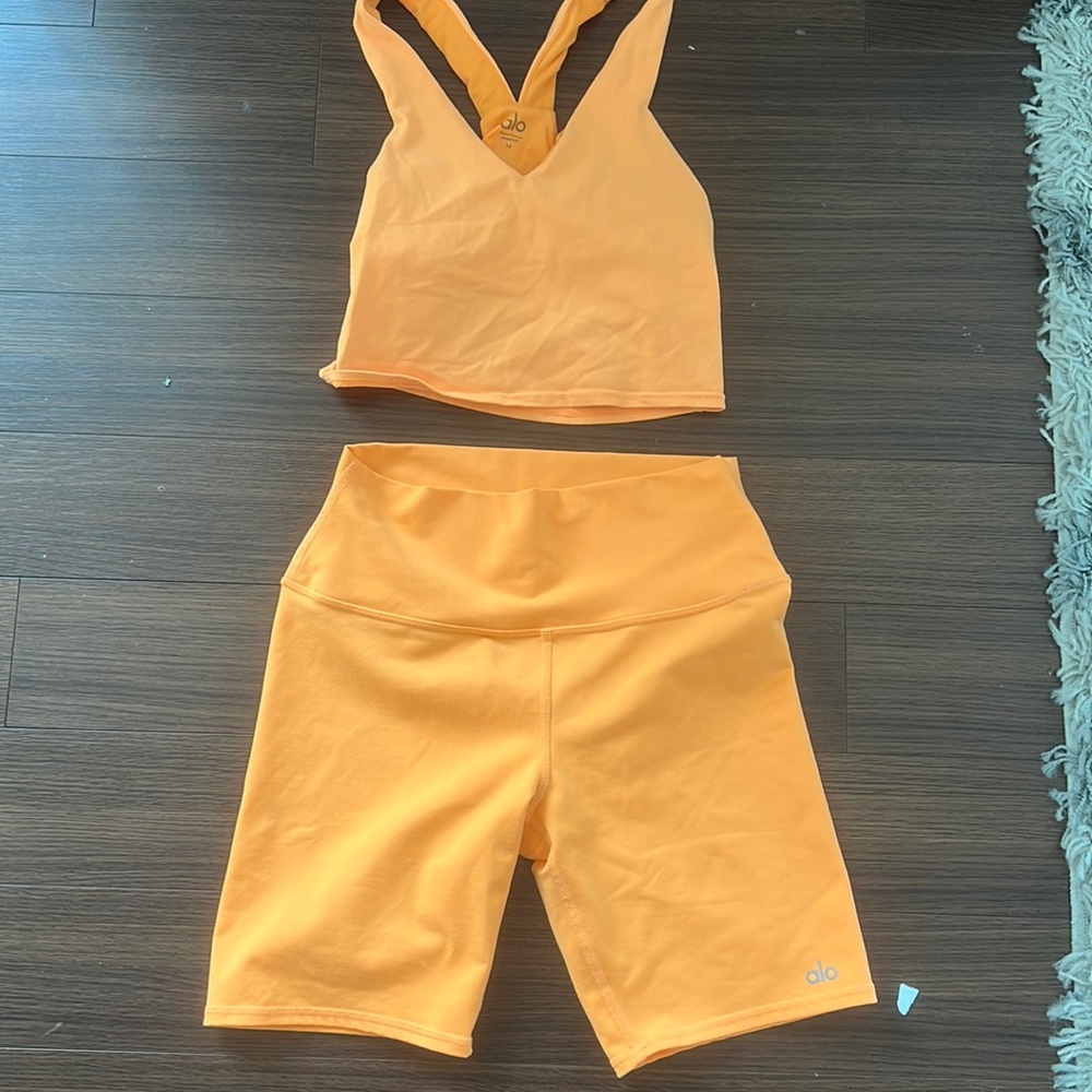 Alo Yoga Tank Top and Biker Short set